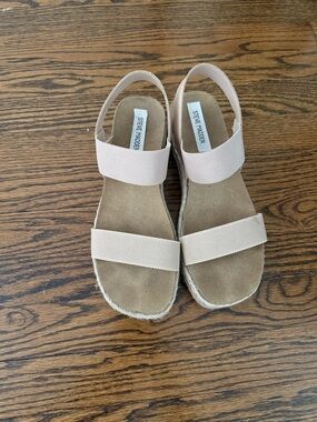 Steve Madden Neutral Beige Jaklin Espadrille Platform Sandals